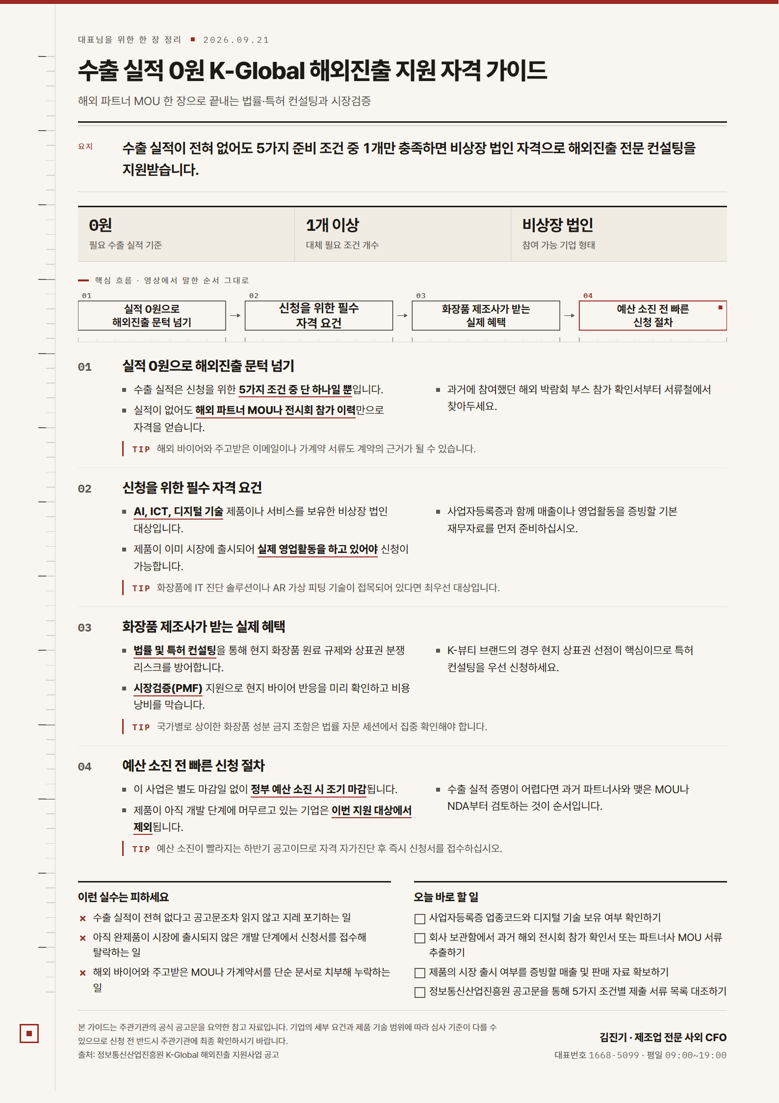 [한 장 정리] 수출 실적 0원 K-Global 해외진출 지원 자격 가이드